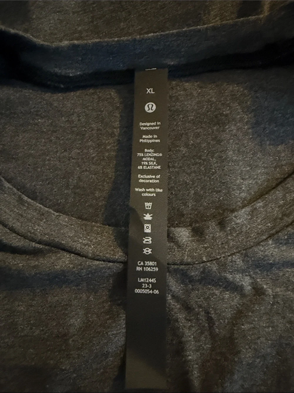 NWT Lululemon Balancer Tank Top Heathered Black Silk Blend Yoga Muscle Tee XL - Picture 8 of 10